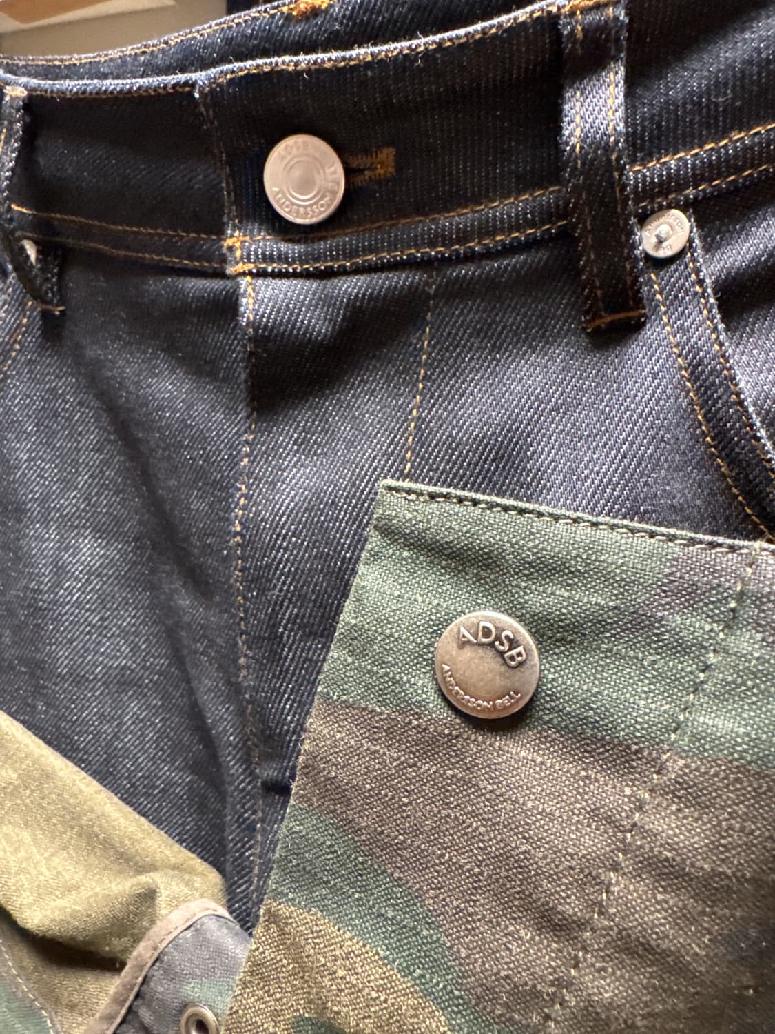 앤더슨벨 초회판 카모플라쥬 더블 웨이스트 워크 와이드 레그 진 34 상품이미지8