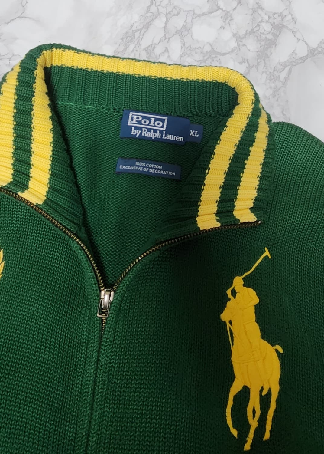 폴로 랄프로렌 빅포니 딥그린 런던 니트 집업 자켓 상품이미지7