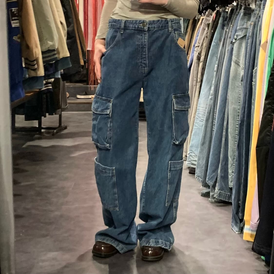 [IM] Vtg 빈티지 카고 데님 팬츠 진청 상품이미지1