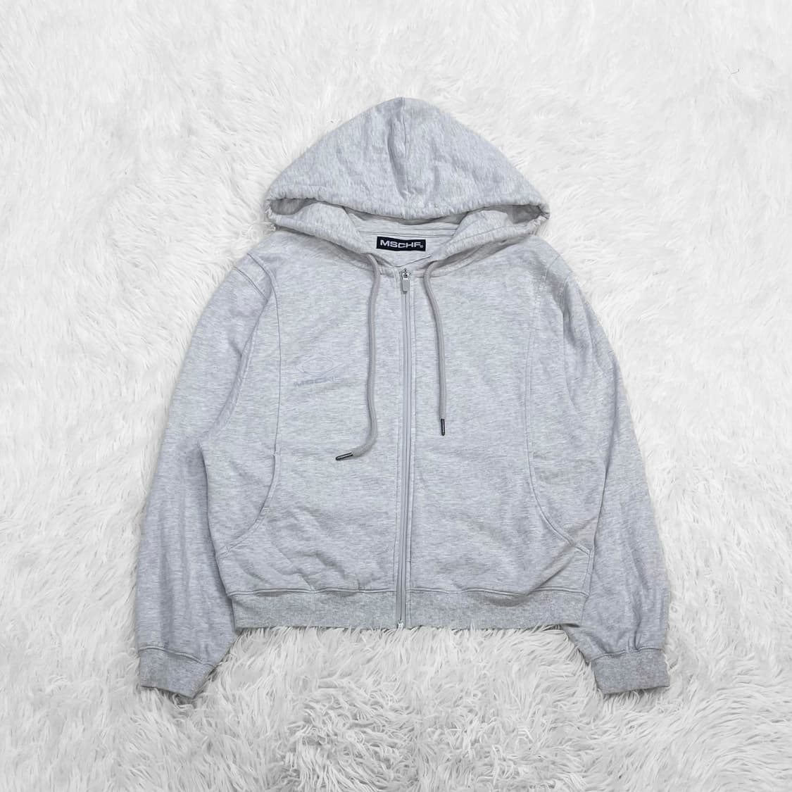 미스치프 롬버스 후드집업 멜란지 그레이 상품이미지2