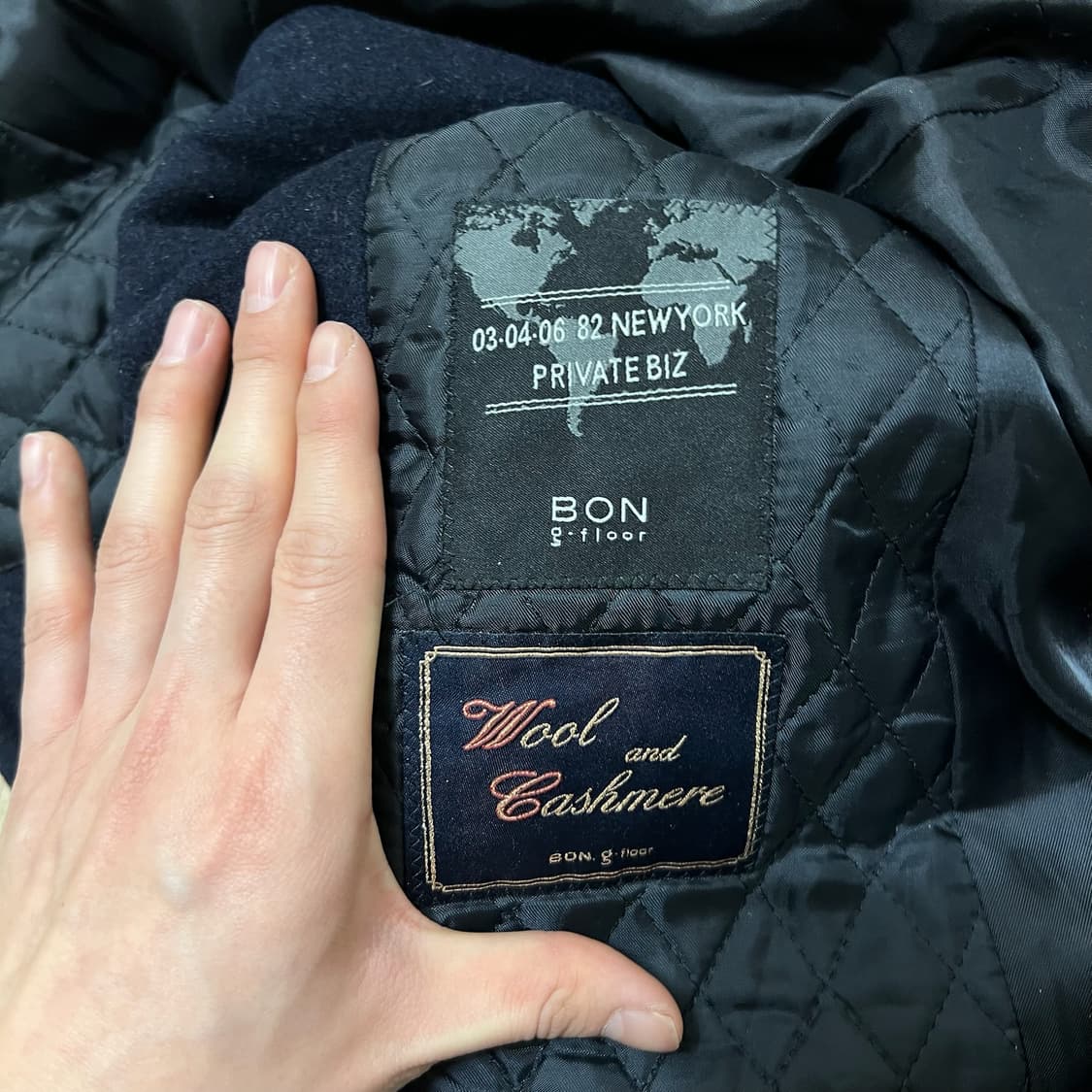 본 BON 남성 누빔 캐시미어 싱글 코트 M/95  상품이미지5