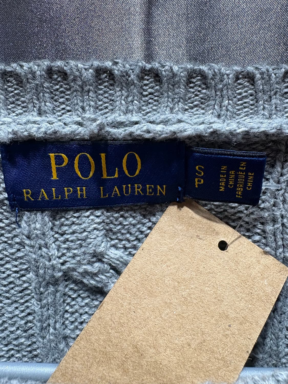 S 폴로랄프로렌 네이비포니 그레이 케이블 니트 상품이미지5