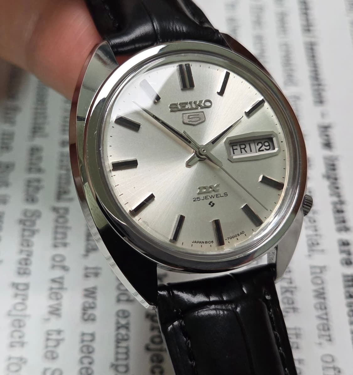 빈티지 세이코 DX 실버다이얼 칼침핸즈 데이데이트 6106 오토매틱  상품이미지10