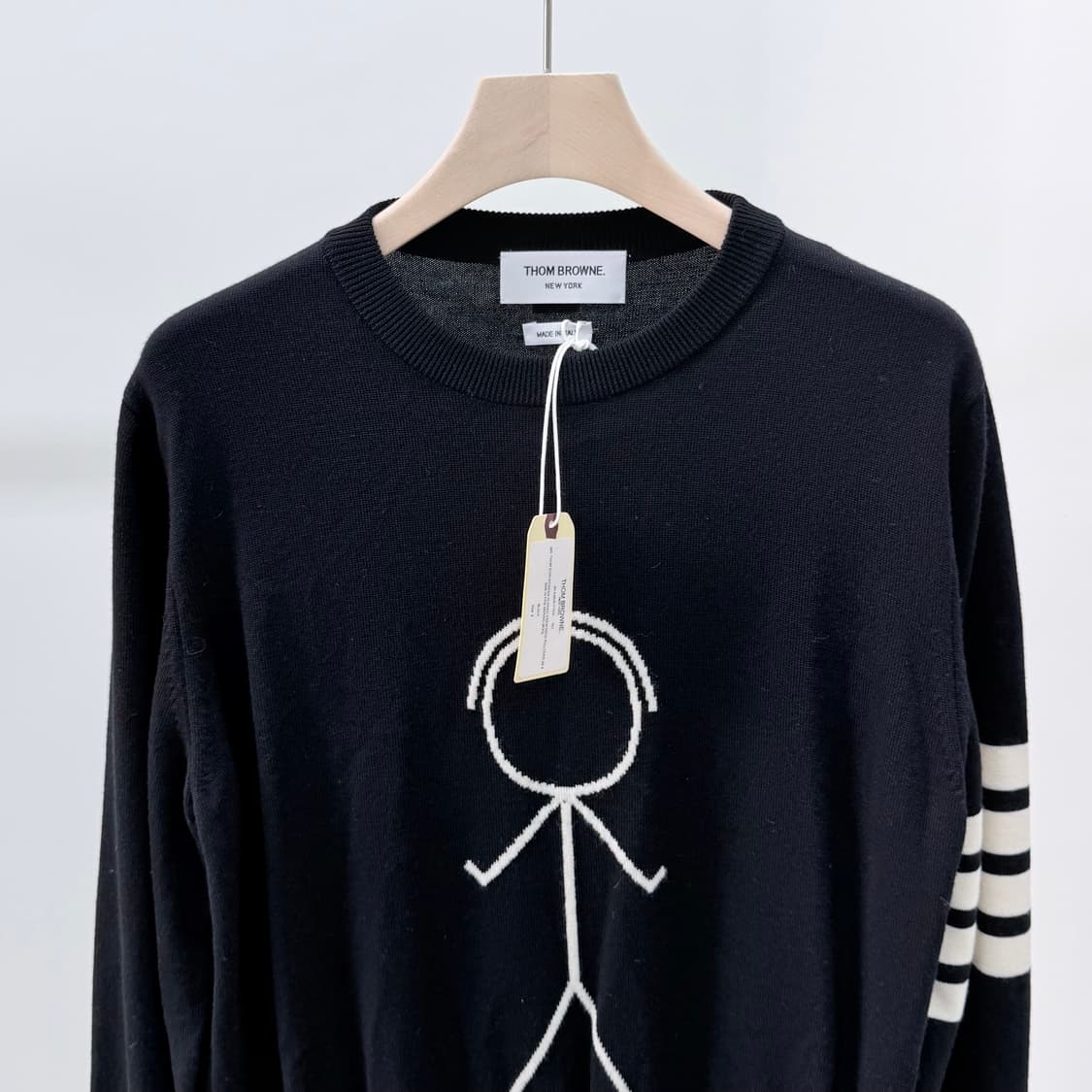 [미사용/2] 톰브라운 사선완장 인타르시아 아이콘 울 니트 블랙 상품이미지3