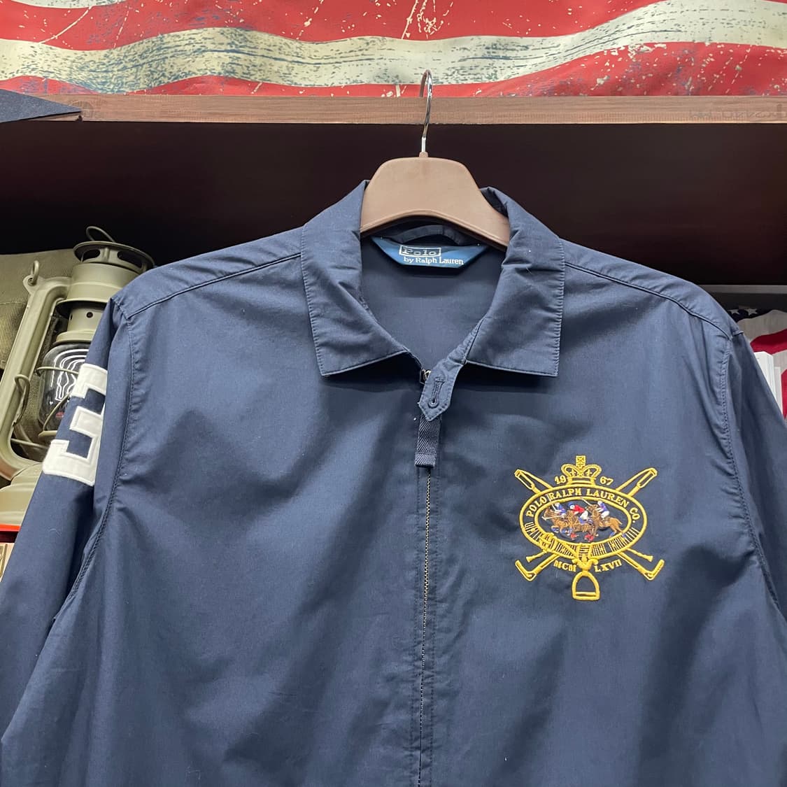 90s 폴로 랄프로렌 자수 로고 스윙탑 블루종 자켓 컨트리 상품이미지3