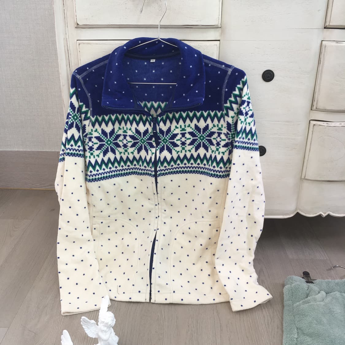 jpn vintage winter snow nordic dot fleec 상품이미지5