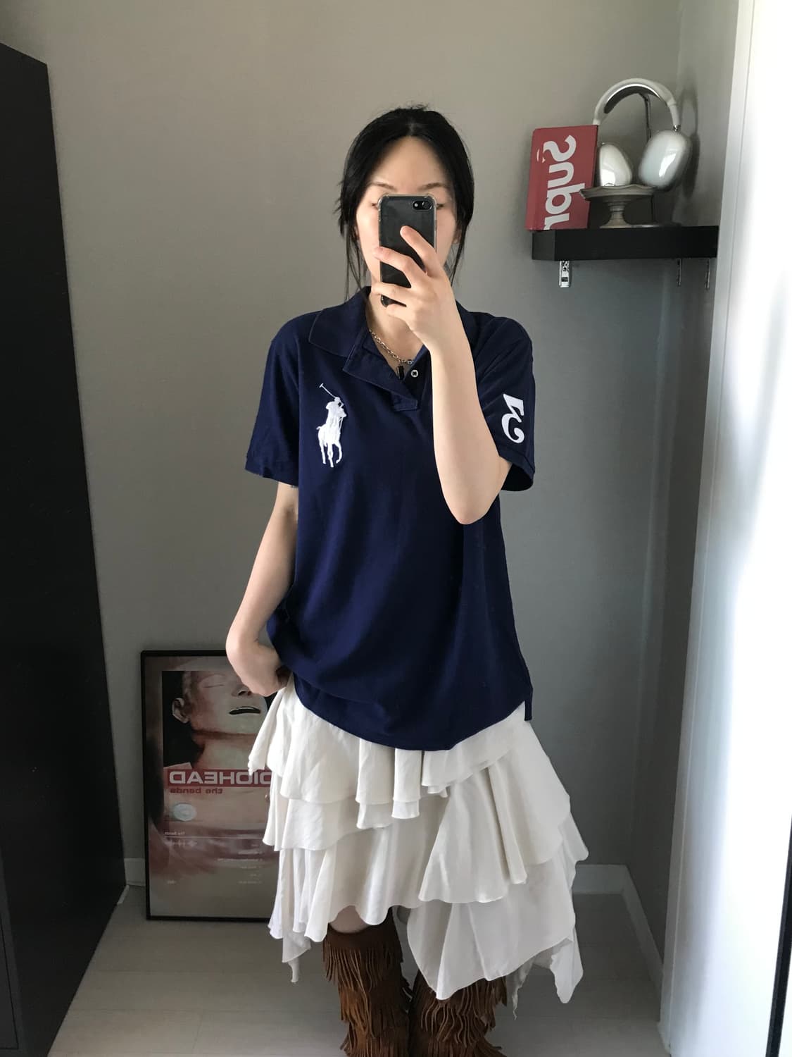 폴로 랄프로렌 빅포니 로고 네이비 카라티 상품이미지1