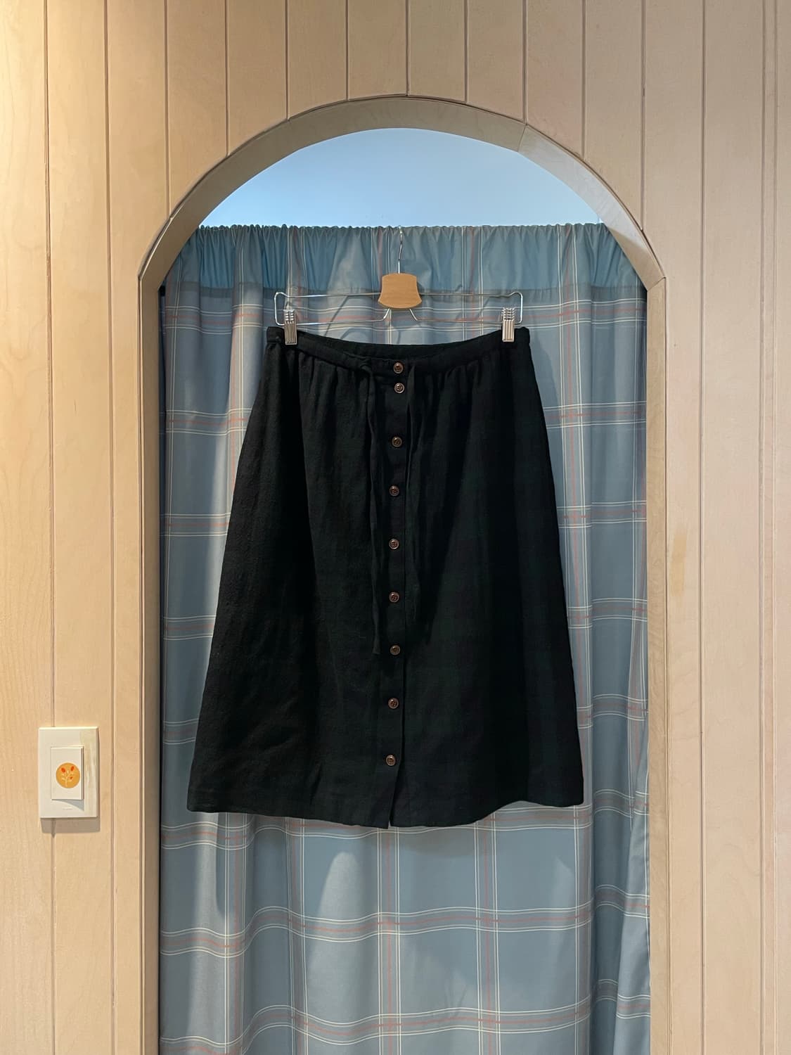 일본빈티지 체크 버튼스커트  상품이미지2