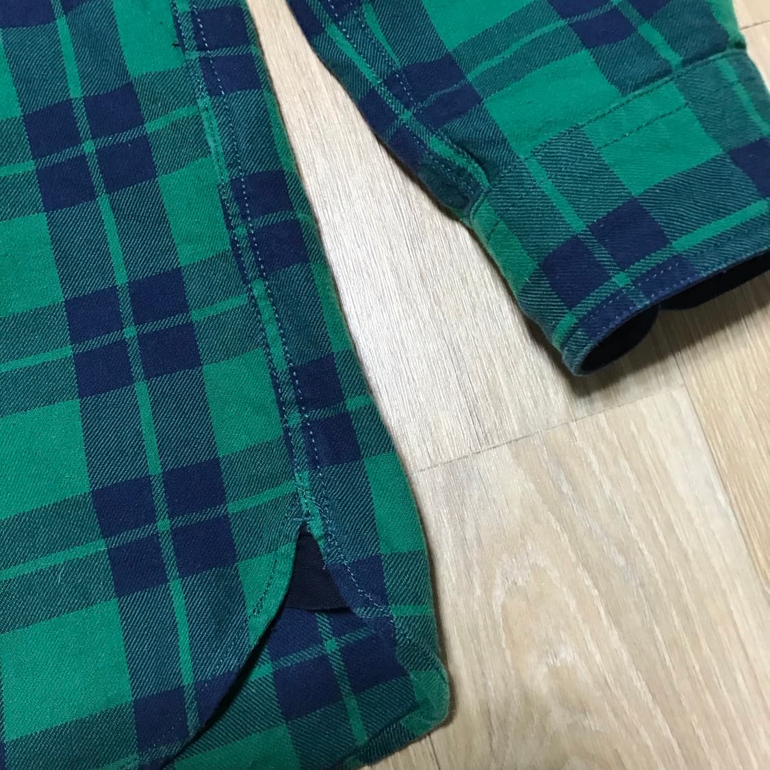 90s 재팬 그린네이비 체크셔츠 ills xl 상품이미지6