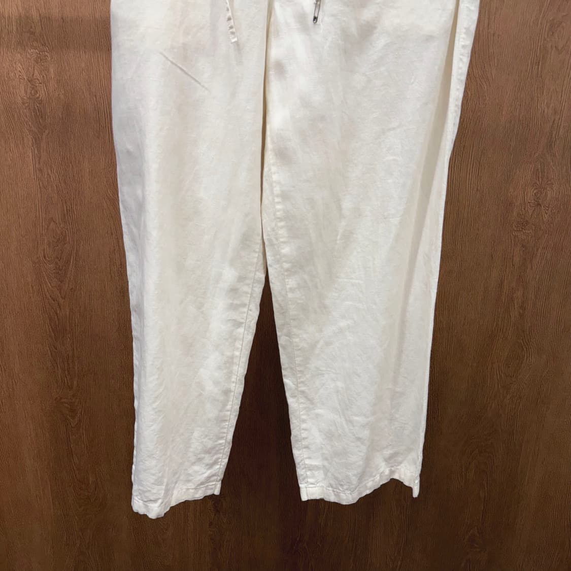 에트로 린넨 팬츠 허리 스트링 디테일 와이드 스트레이트핏 아이보리 상품이미지5