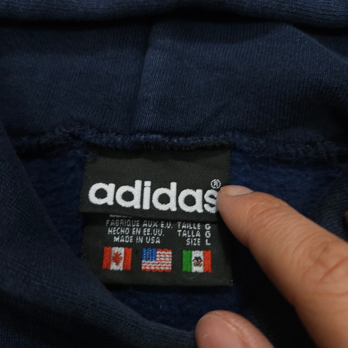 90s 아디다스 트레포일 후드티 L made in usa 상품이미지5