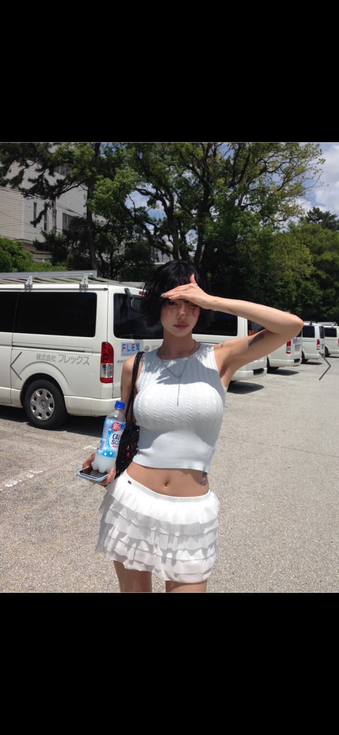 페일제이드 케이블 레이온 니트 슬리브리스 핑크 민트 상품이미지1