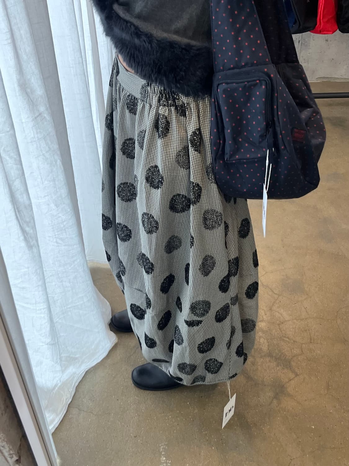 BANDOOR 벨벳 도트 벌룬 스커트 상품이미지10