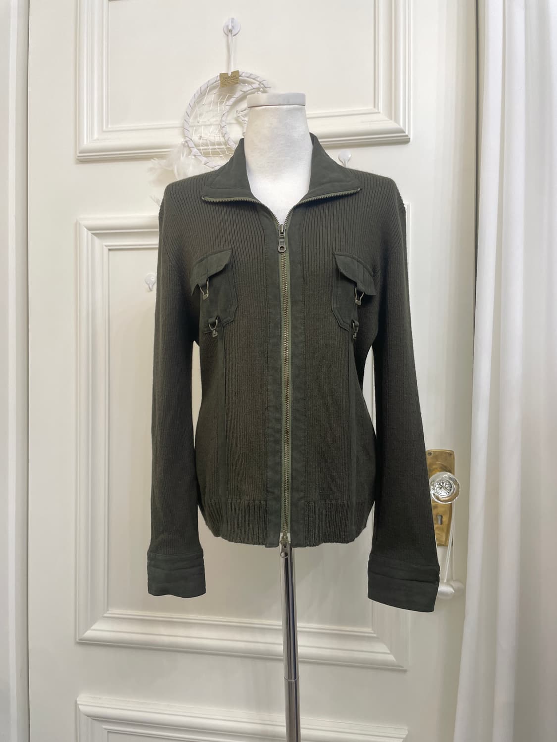 khaki suade pocket point 2way zip-up 상품이미지1