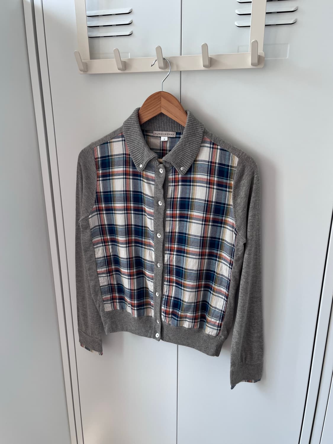 Human woman 체크 레이어드 가디건  상품이미지1