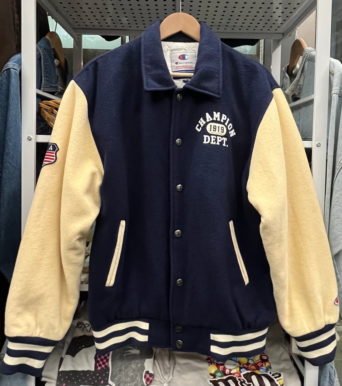 00s 챔피온 바시티 자켓 네이비/아이보리 상품이미지1