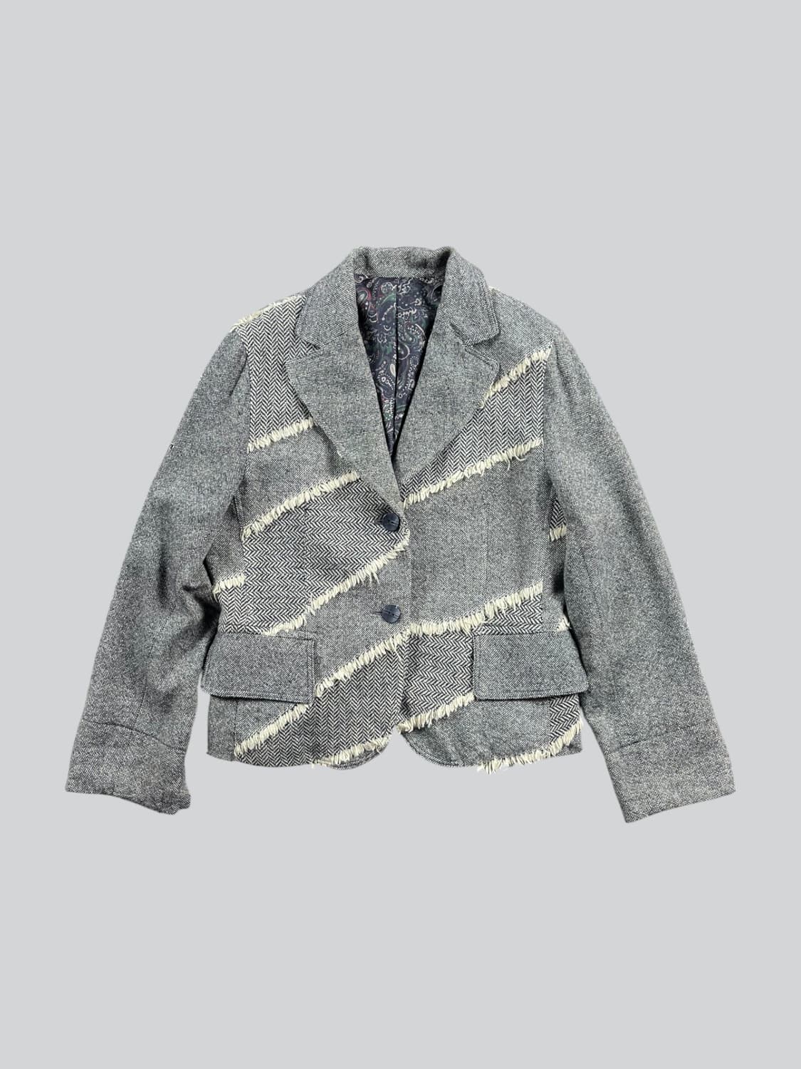 Vintage(made in japan) 사선 디테일 블레이저 상품이미지1