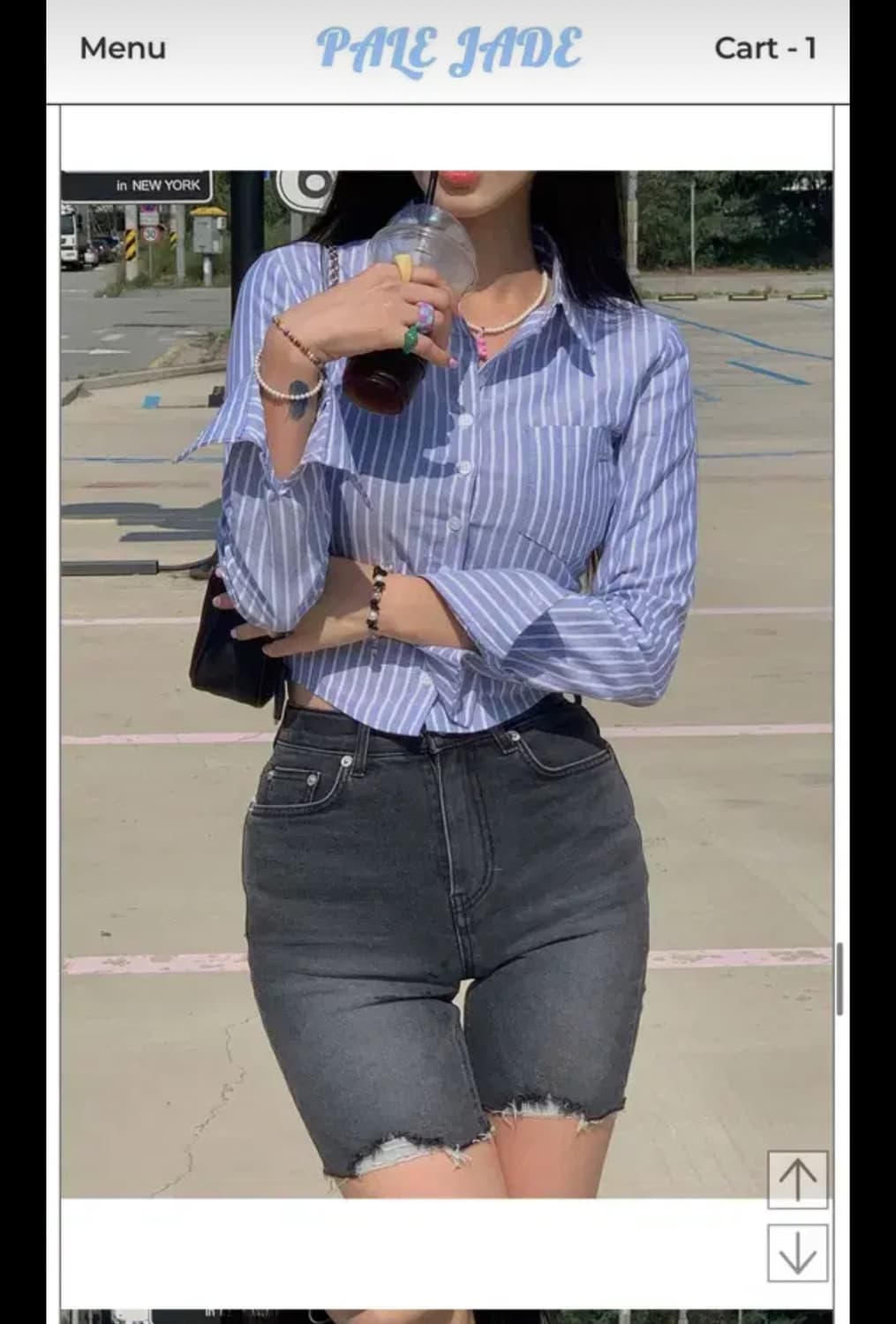 페일제이드 옥스포드 스트라이프 셔츠 블루  상품이미지2