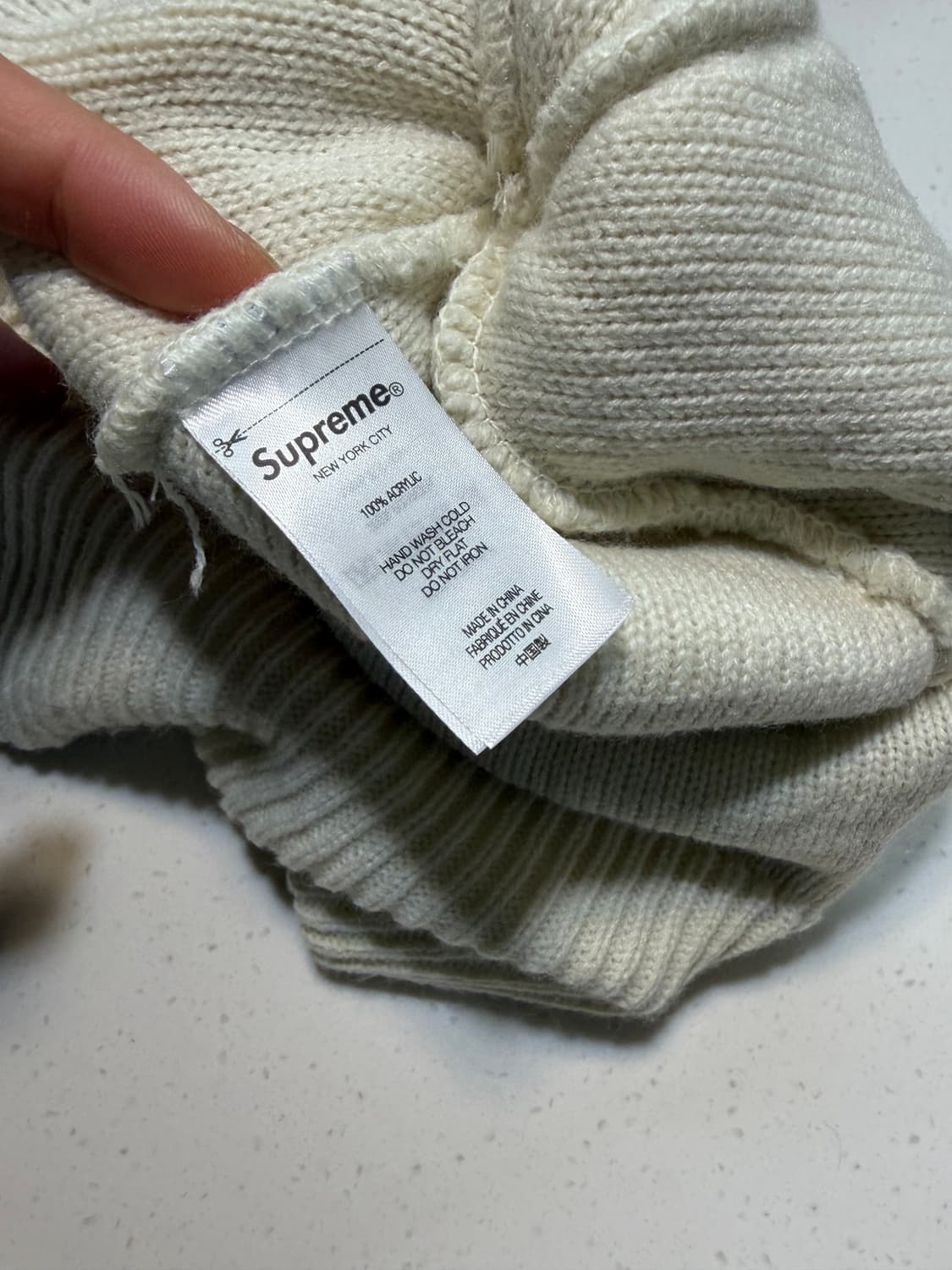 슈프림 24FW 시즌 빅 스트라이프 비니 내츄럴 컬러 상품이미지3