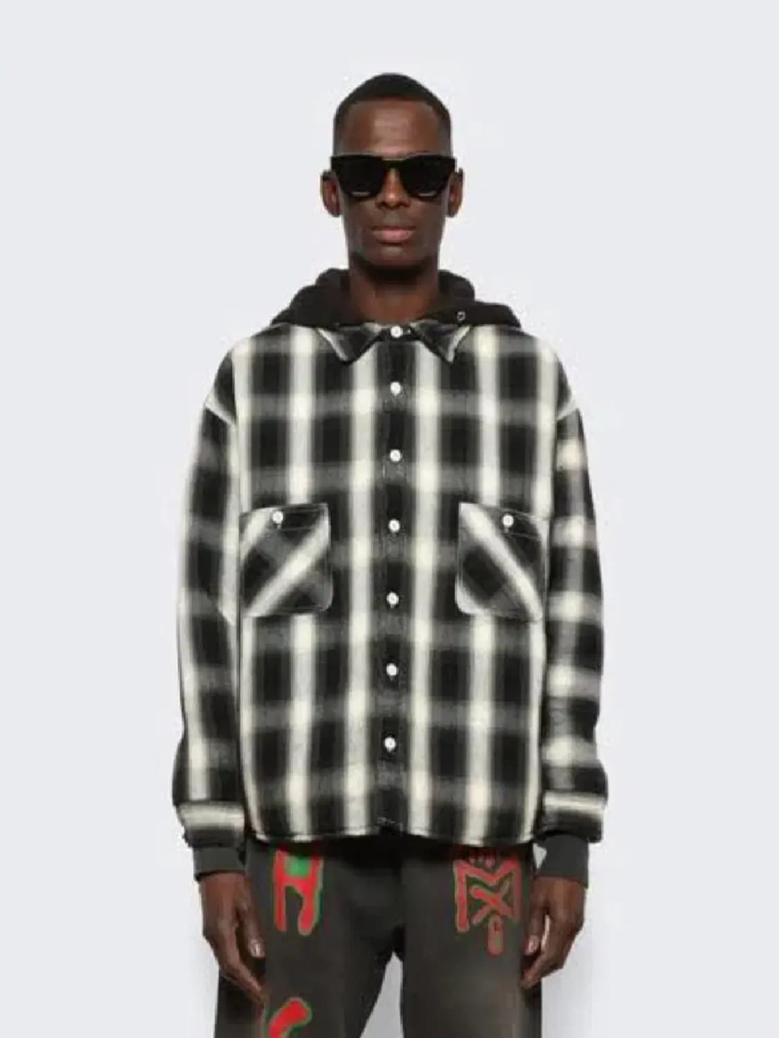 세인트미카엘 플란넬 셔츠 후드 L사이즈 상품이미지6