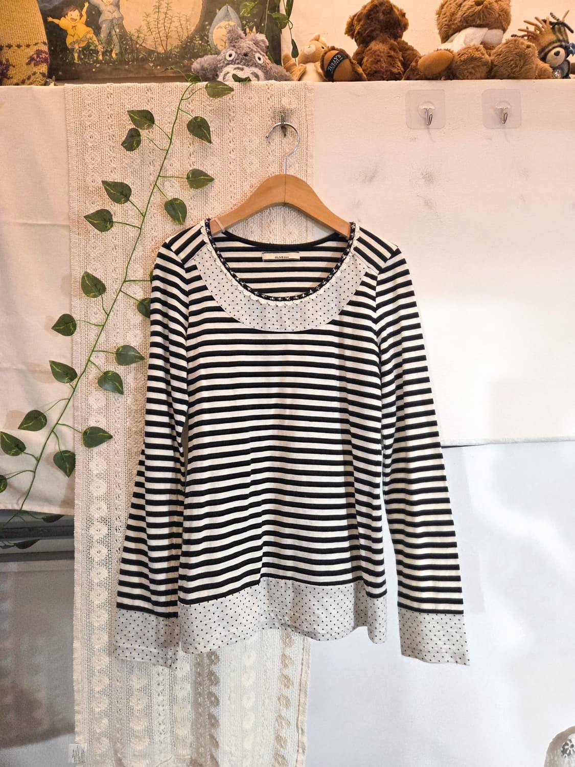 OLIVE DES OLIVE 소매 포인트 슬리브 상품이미지1