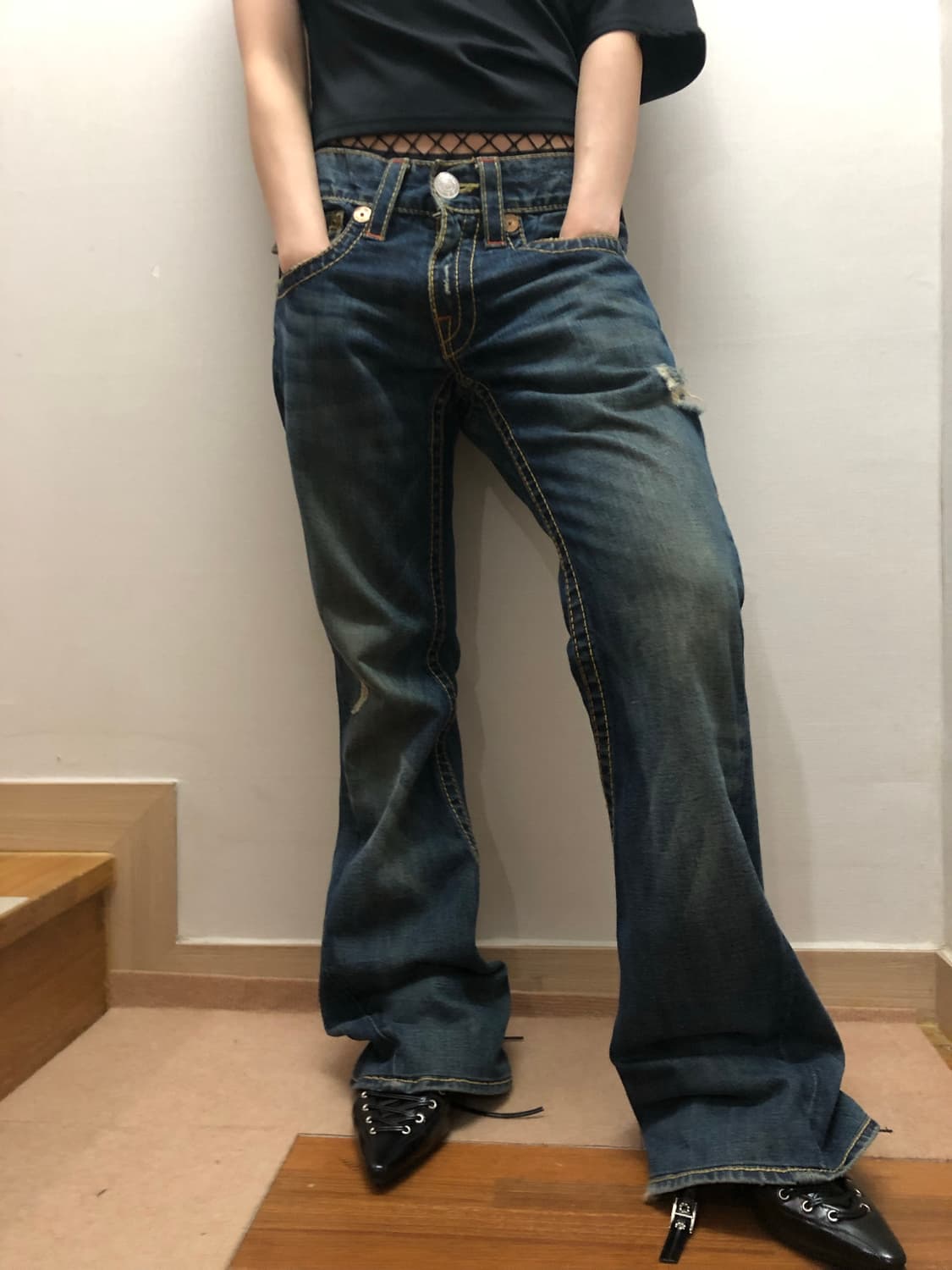 빈티지 트루릴리젼 데님 워싱 팬츠 상품이미지6