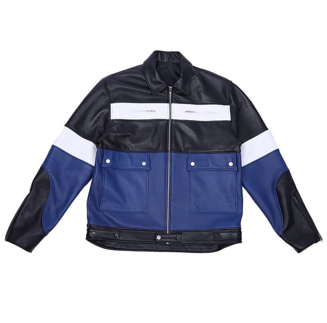 [L] TAEWOO 배색 가죽 자켓 상품이미지1