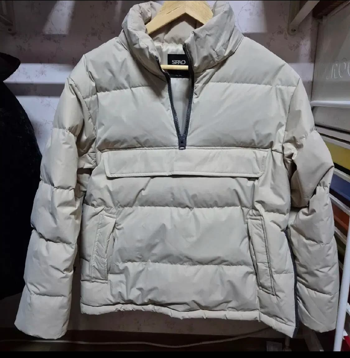 한정판 최상급 스파오 95 머슬핏 아노락 오리털 빵빵 패딩 넥집업 상품이미지1