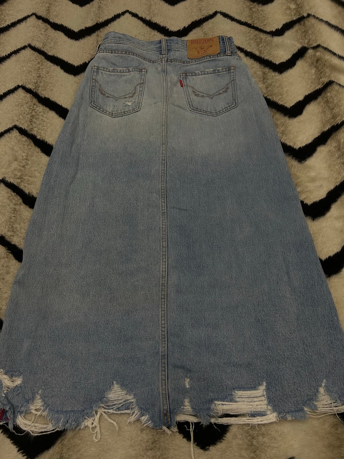 [S]로데오크라운스 맥시 롱 데님 스커트/연청 상품이미지3