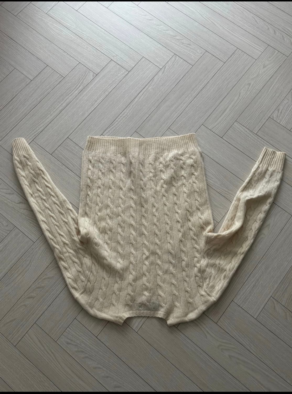 폴로 꽈배기 니트 아이보리 상품이미지2