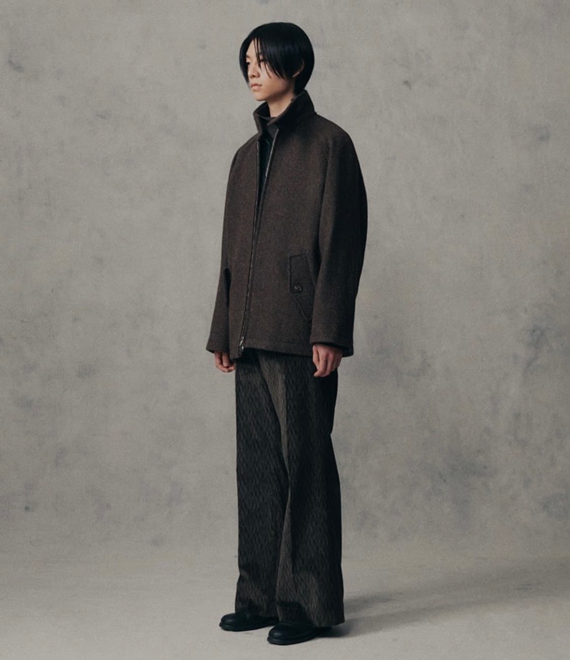 유스 2022 still life 알파카 울 비조 자켓 블랙 (M) 상품이미지4