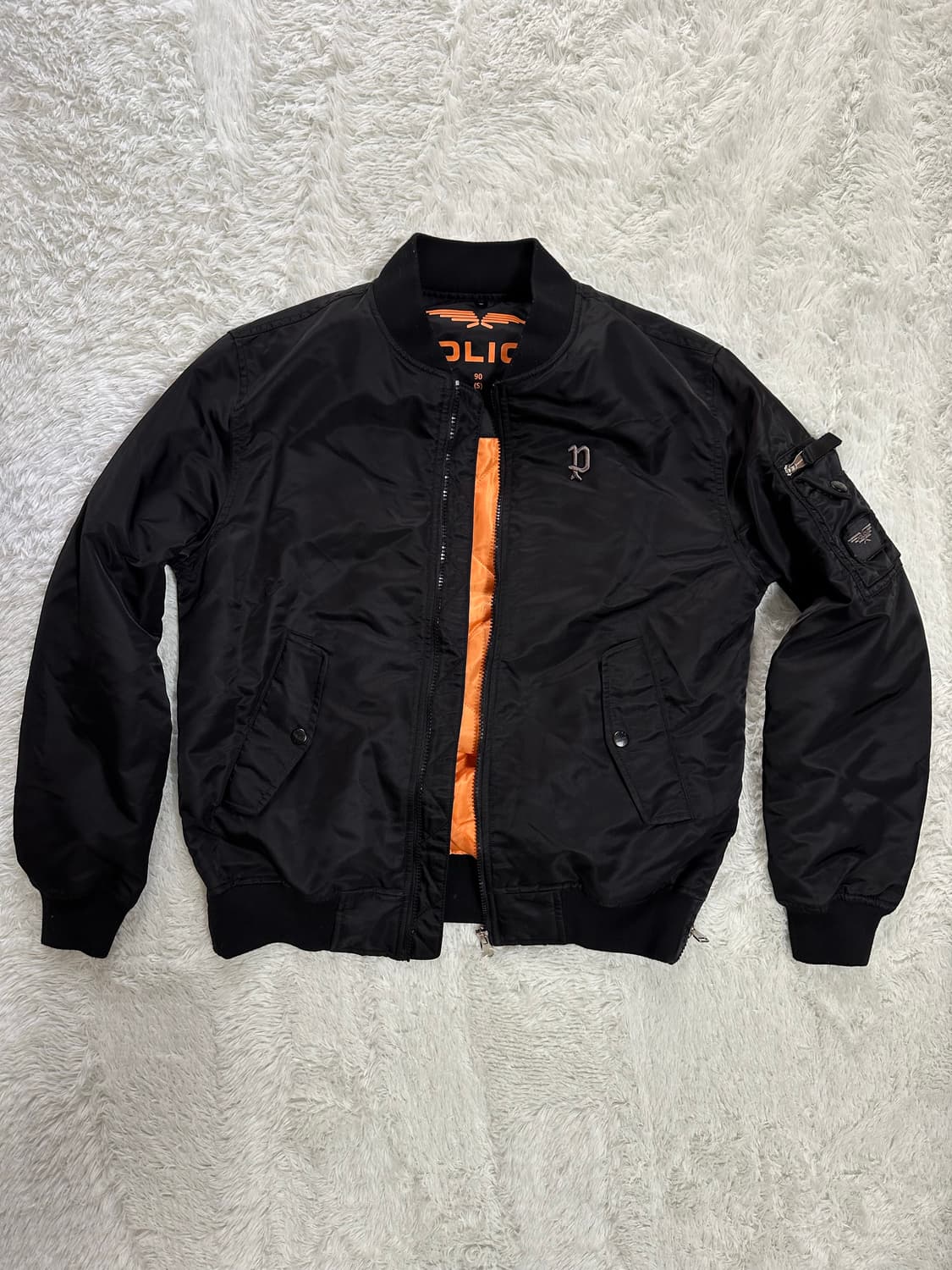 POLICE 블랙 봄버 자켓 90(S) 상품이미지2