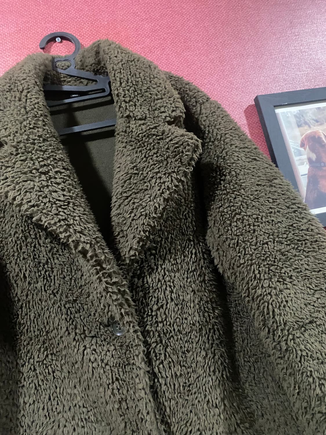 유니클로 카키 뽀글이 코트 90 상품이미지2