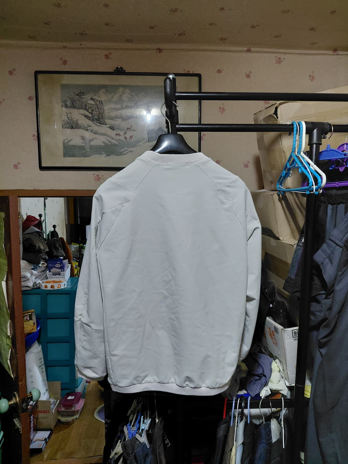 [247시리즈]오버핏 나일론 바람막이 맨투맨 S(95)사이즈 상품이미지2