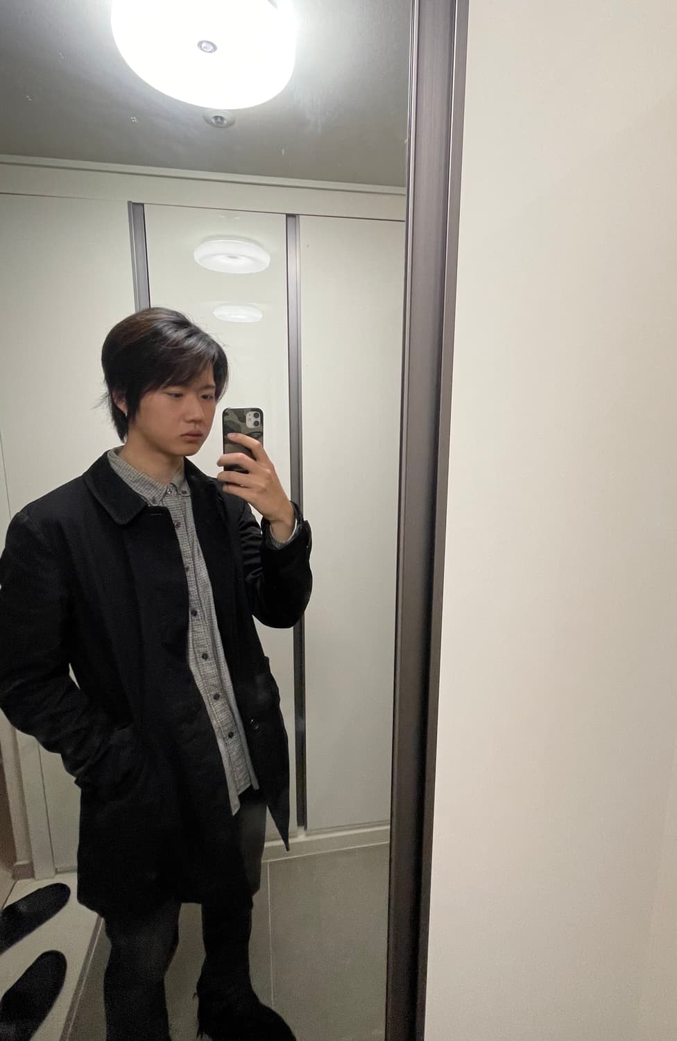 꼼데가르송 옴므 2017 나일론 히든 버튼 코트 m 상품이미지4