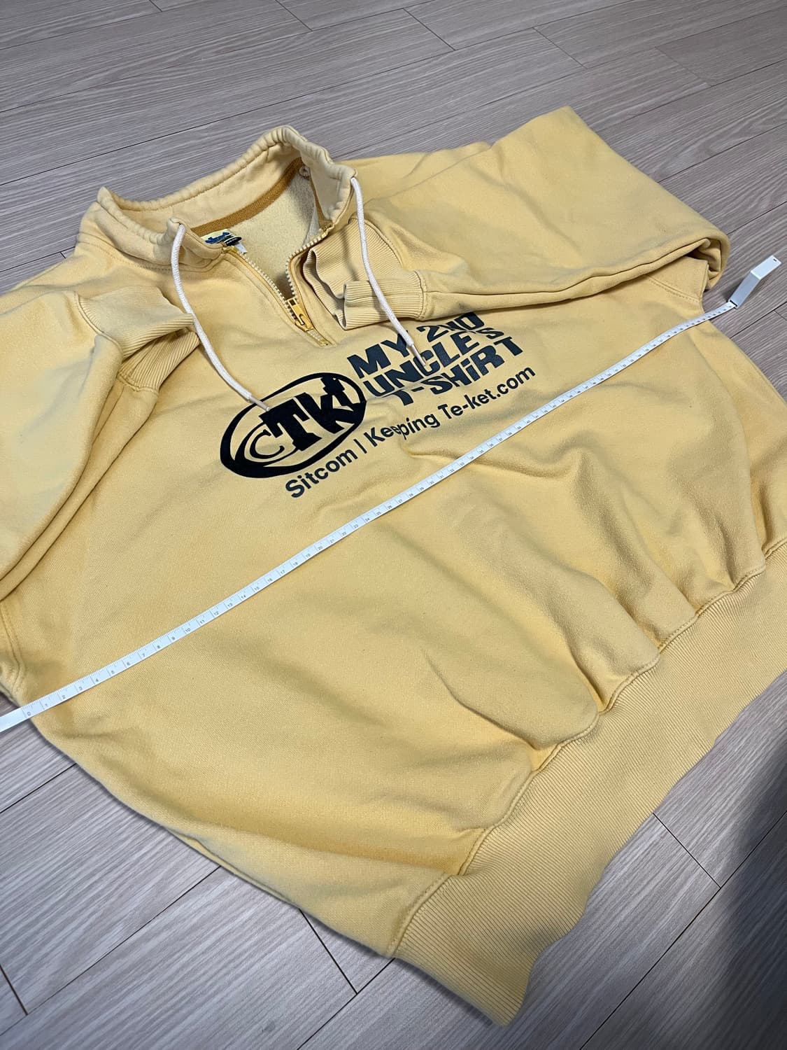 테켓 하프집업 맨투맨 옐로우 상품이미지3