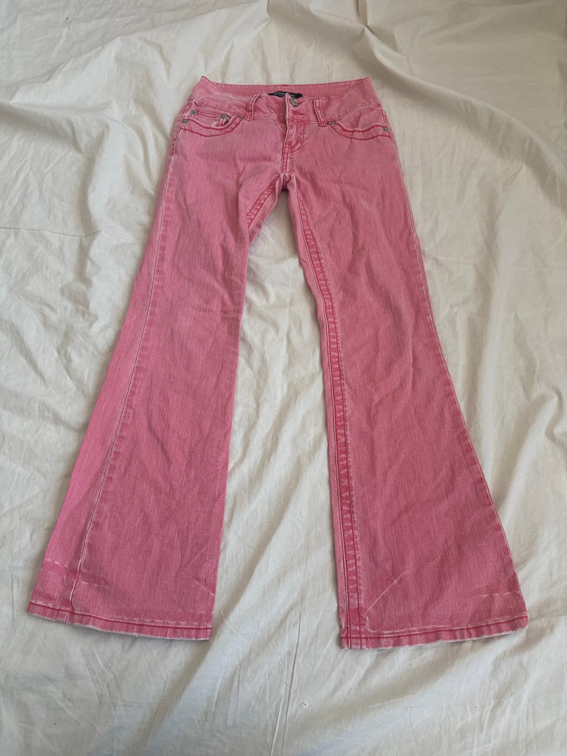 키치 갸루 하이틴 로우라이즈 부츠컷 팬츠 상품이미지1