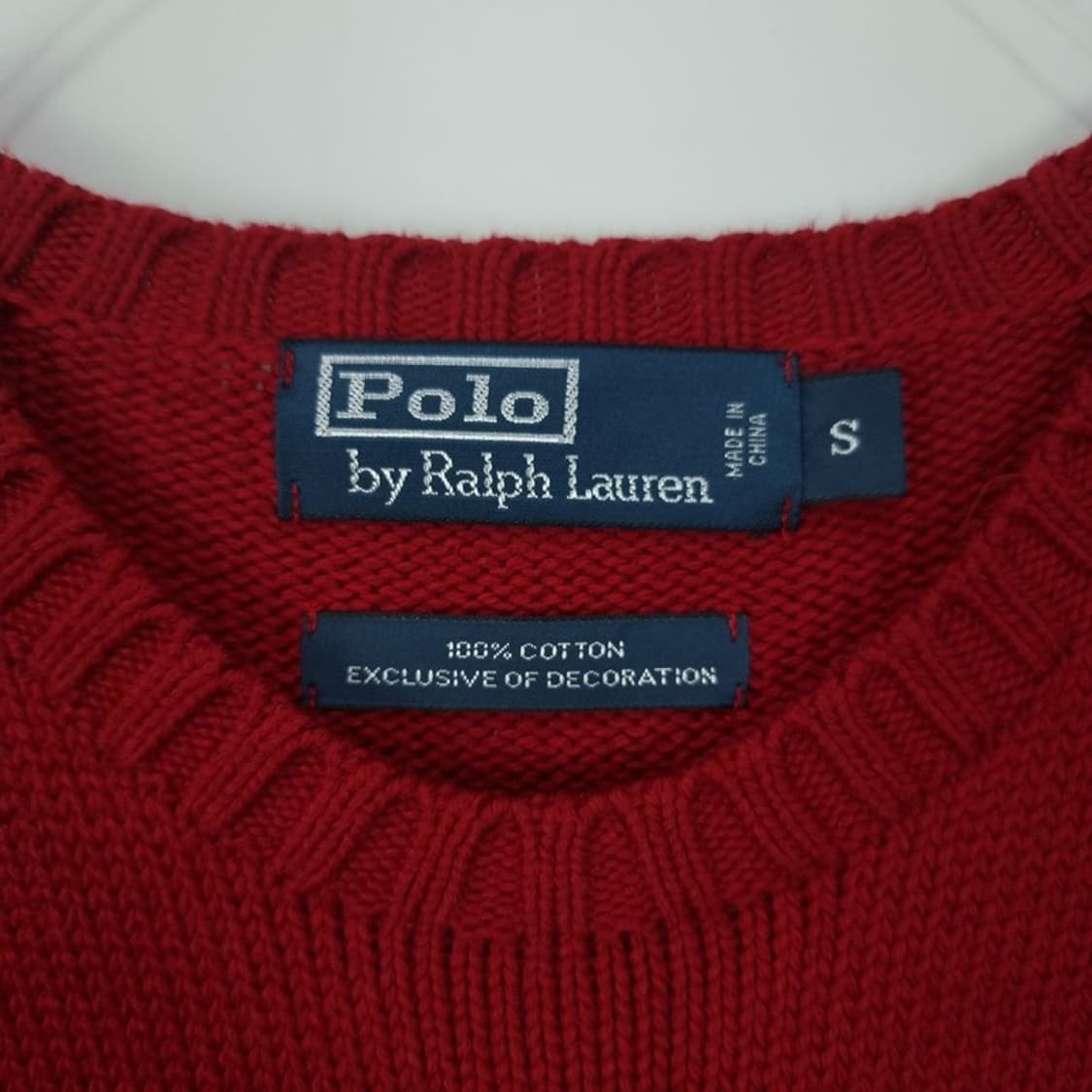 [폴로 랄프로렌] 포니 로고 자수 빈티지 코튼 니트 레드 M19086 상품이미지7