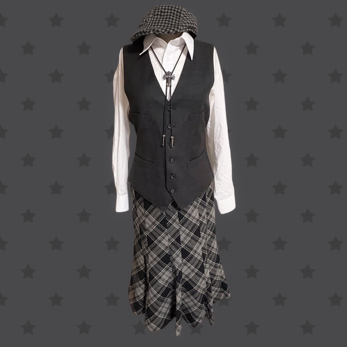 코코모리 블랙 프레피 미국 하이틴 핀터깔 라코스테 헌팅캡 대장 코디세트 상품이미지2