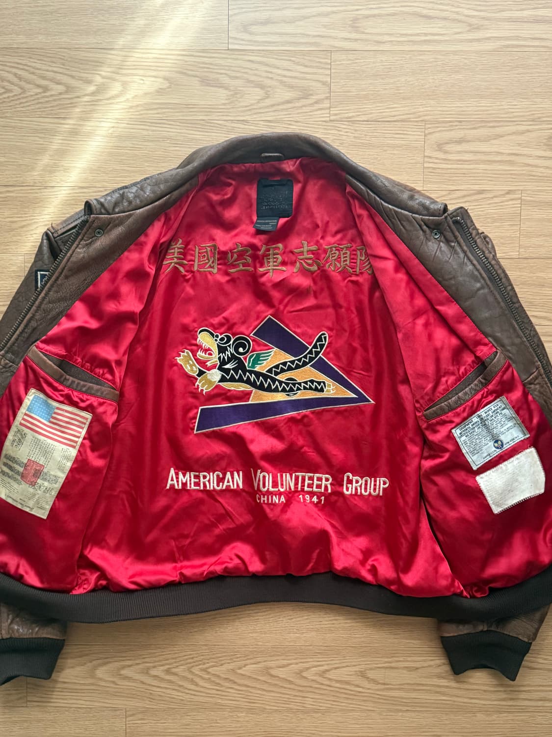 90s 아비렉스 a2 레더 붐버 자켓 상품이미지4