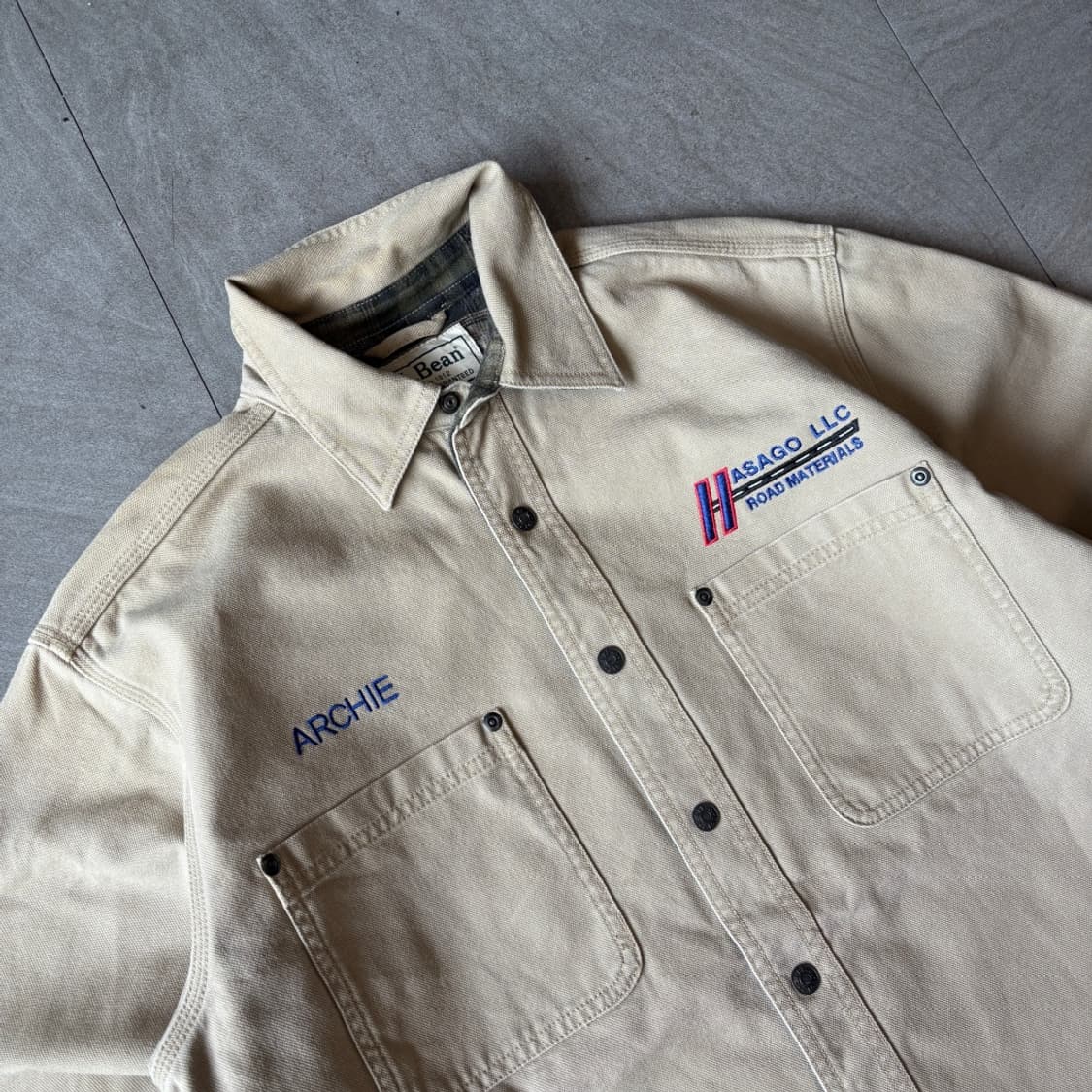 L.L.bean 엘엘빈 베이지 라이닝 체크 워크 셔츠 상품이미지2