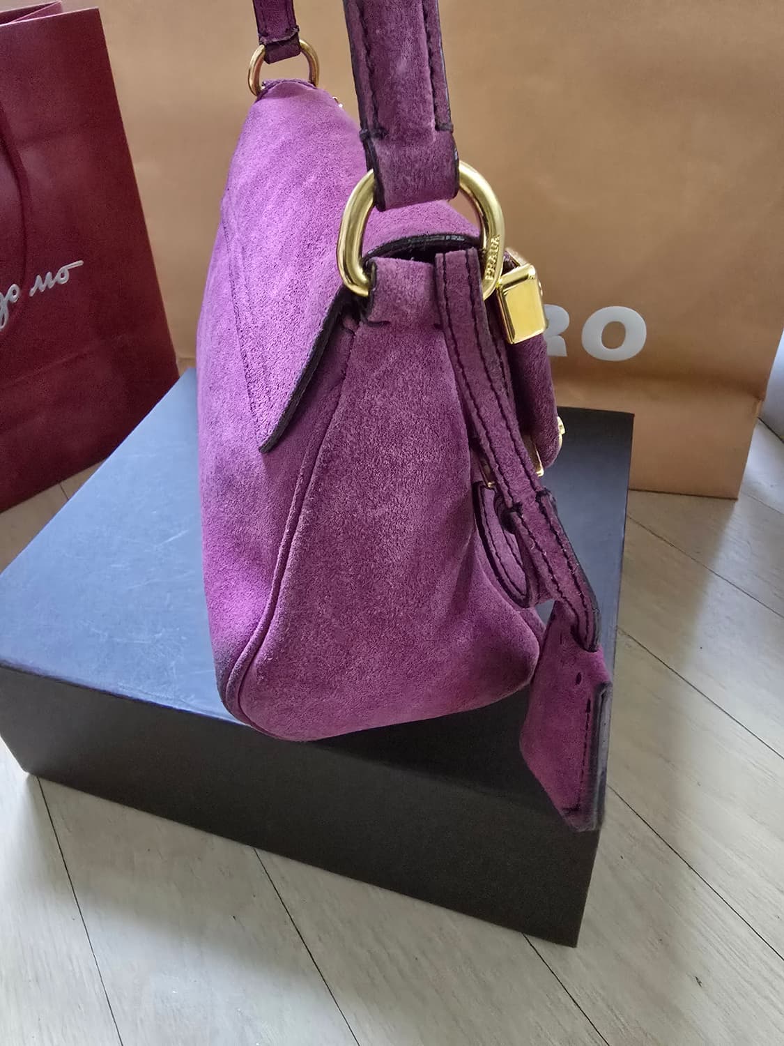 (정품)프라다 빈티지 스웨이드 숄더백 상품이미지2