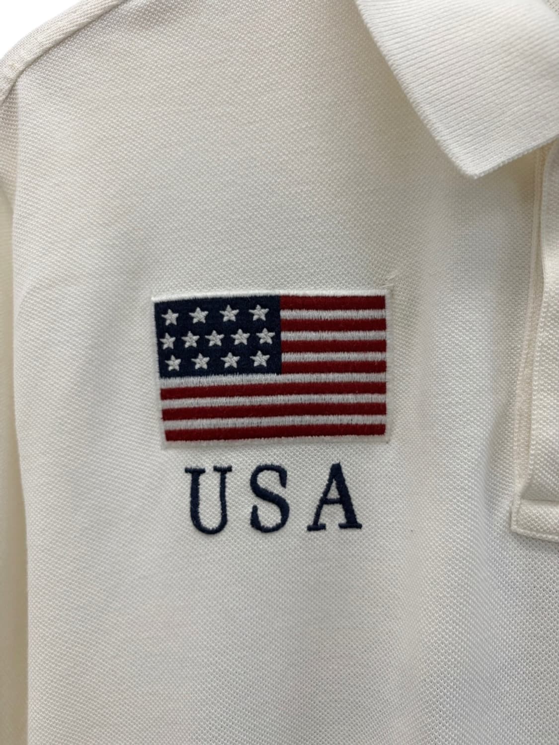 00s 폴로 빅포니 USA 성조기 반팔 피케티 (2XL) 상품이미지4