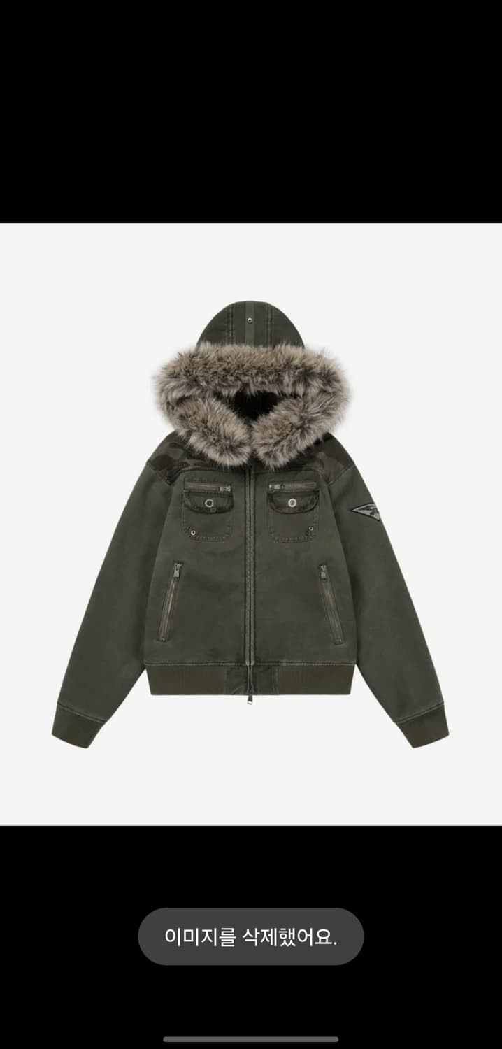 [새상품] 아캄 퍼 자켓 카키 상품이미지1