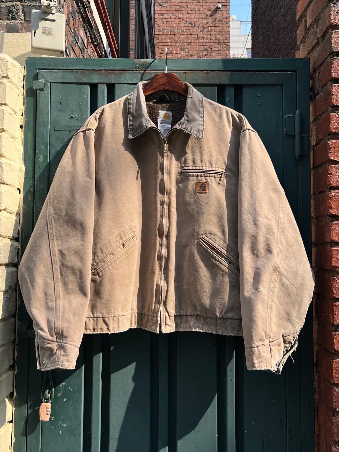 [XL]칼하트 USA J97 디트로이트 빈티지 워싱 브라운 워크 자켓 상품이미지1