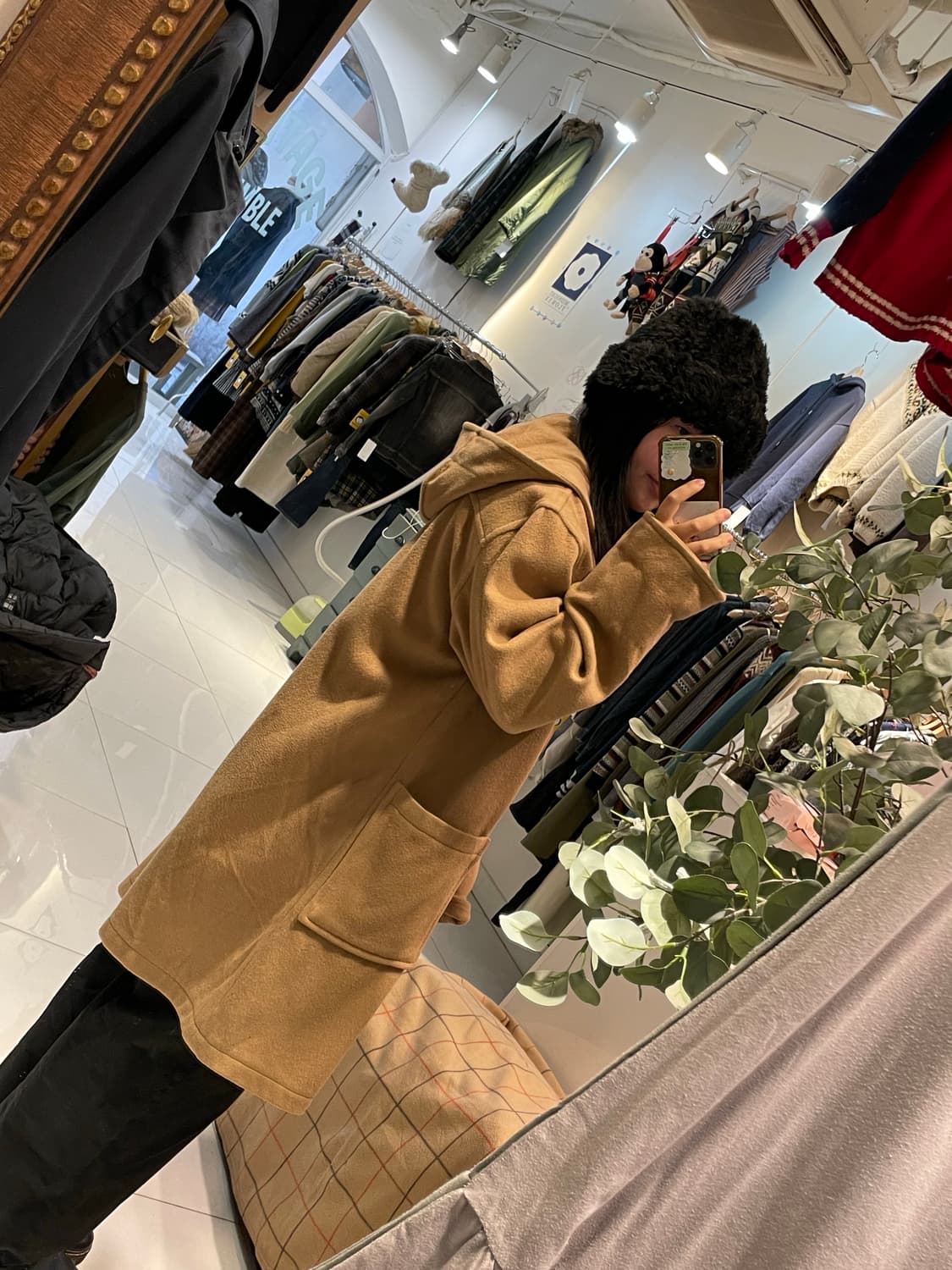 일본빈티지 우드버튼 오버핏 떡볶이코트 상품이미지2