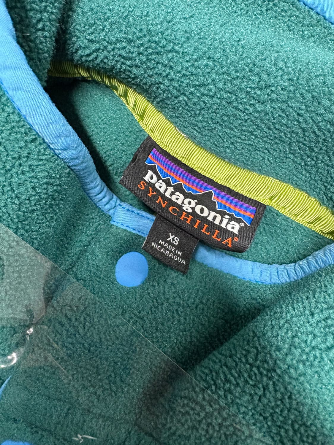 빈티지파타고니아 신칠라 스냅티 멘즈xs 그린 상품이미지3