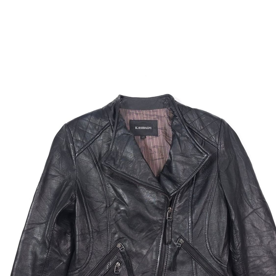 KASIBADY 리얼 양가죽 퀼팅 라이더 자켓 55 상품이미지3