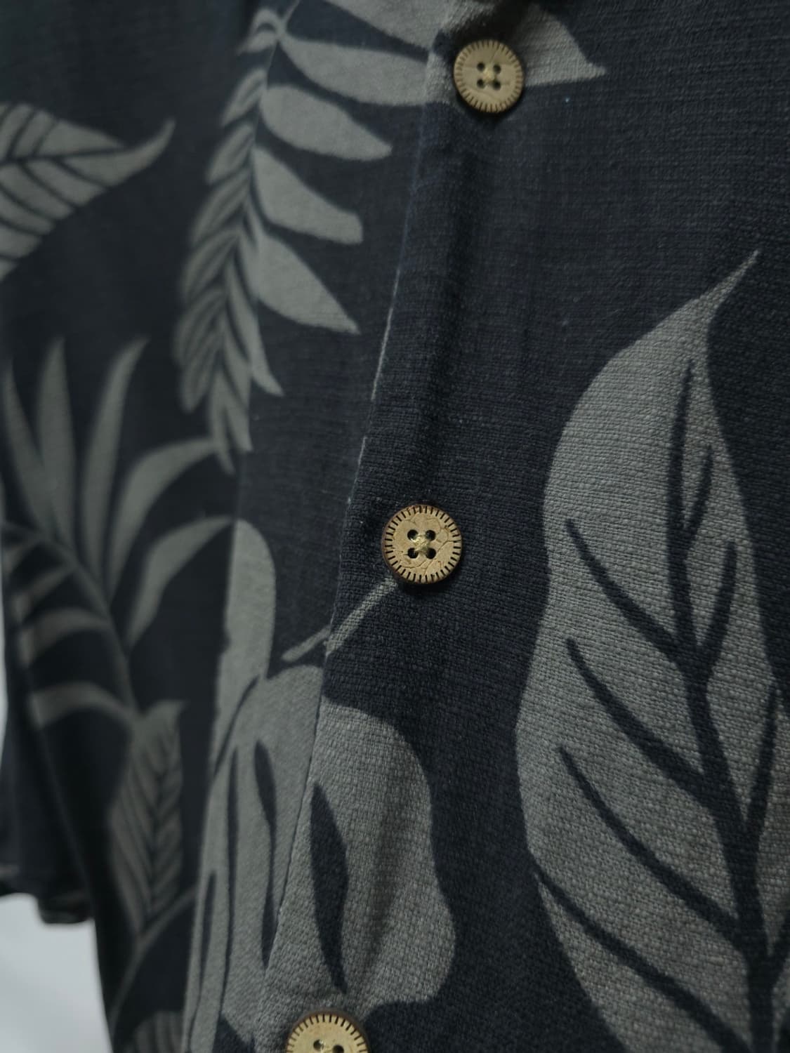 빈티지 자메이카 잭스 모노톤 보태니컬 실크 100% 알로하 셔츠 상품이미지5