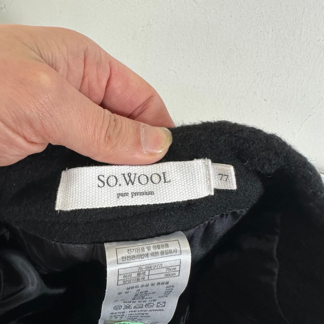 77 SOWOOL 소울 블랙 8부 울 슬랙스 상품이미지5